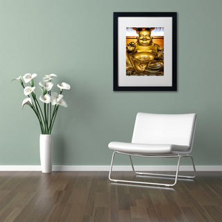 Philippe Hugonnard 'Gold Buddha' Art, Black Frame, White Matte, 14"x11"