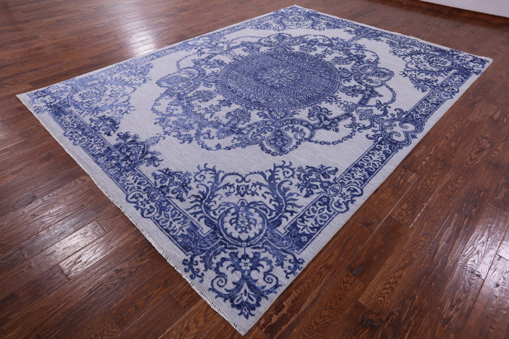 8' 10" X 12' 4" Persian Hand-Knotted Wool and Silk Rug Q11846