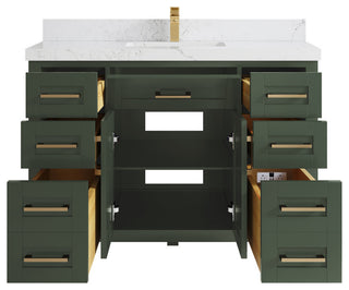 Cambridge 48 Single Sink Bath Vanity in Pewter Green 2" Empira Quartz