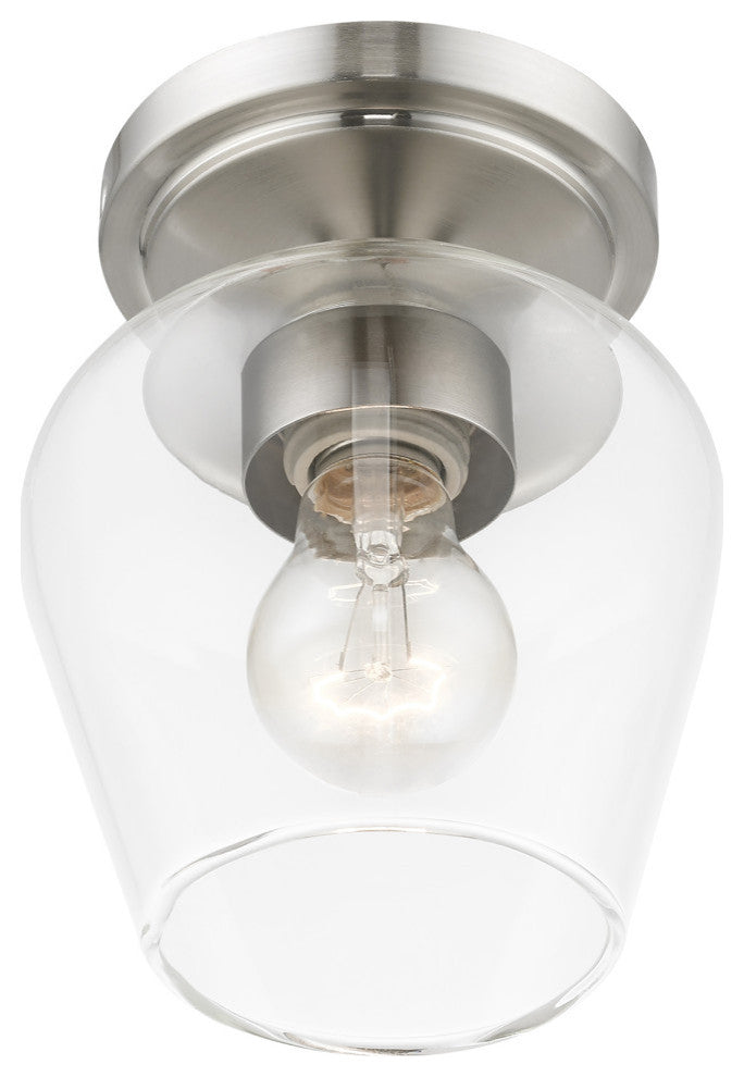 Willow 1 Light Brushed Nickel Flush Mount