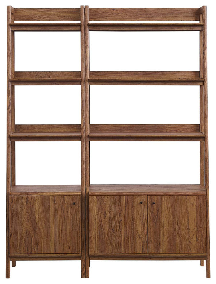 Bixby Wood Bookshelves, Set of 2, Walnut