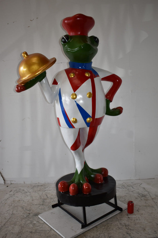 Giant Frog Chef Made of Resin Good for Outdoors Size: 41" x 30" x 70"H