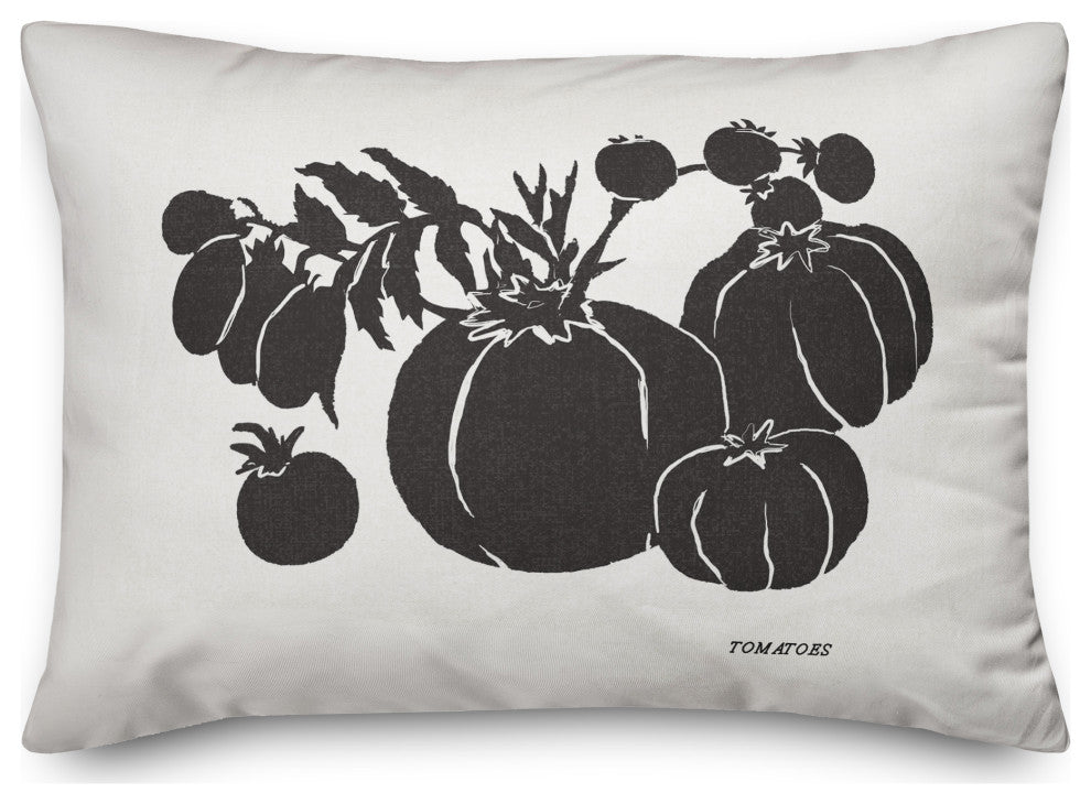 Block Print Tomatoes 14"x20" Spun Poly Pillow