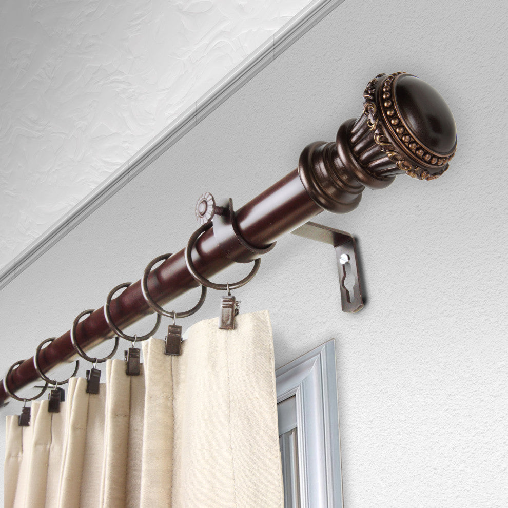 Royal 1" Curtain Rod, Bronze, 120"-170"