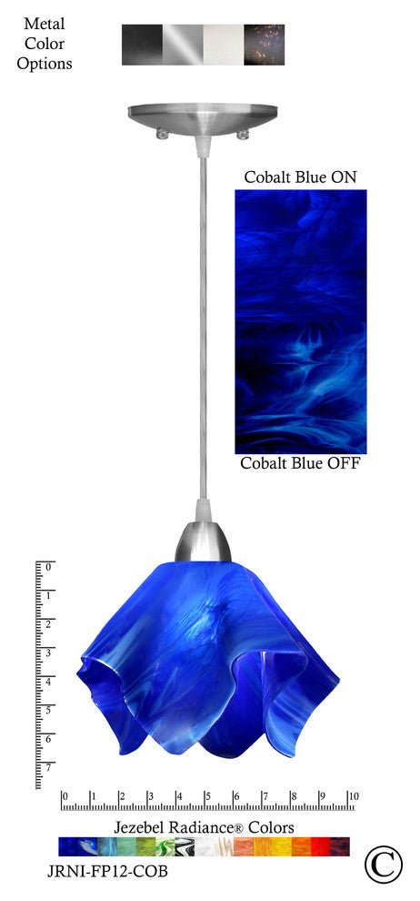 Jezebel Radiance Flame Pendant, Small, Cobalt Blue