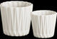 Ceramic Round Vases With Ribbed Design Body, Tapered Bottom, 2-Piece Set, White