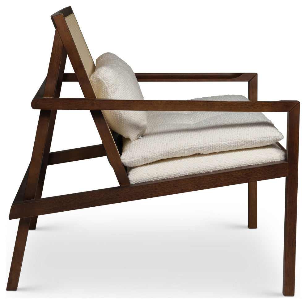 Modern Brazilian, Barra, Cane Lounge Chair, Neutral Brown/Natural/Ivory