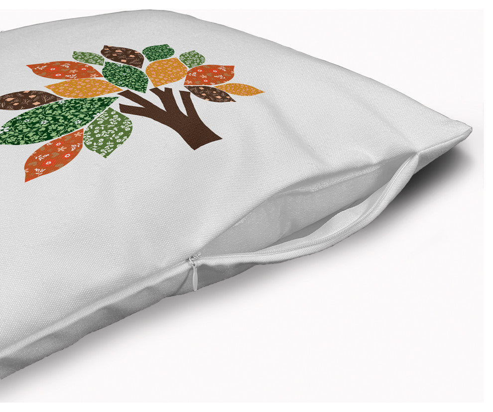 Printed Quilt Tree Accent Pillow With Removable Insert, Forest Green, 16"x16"