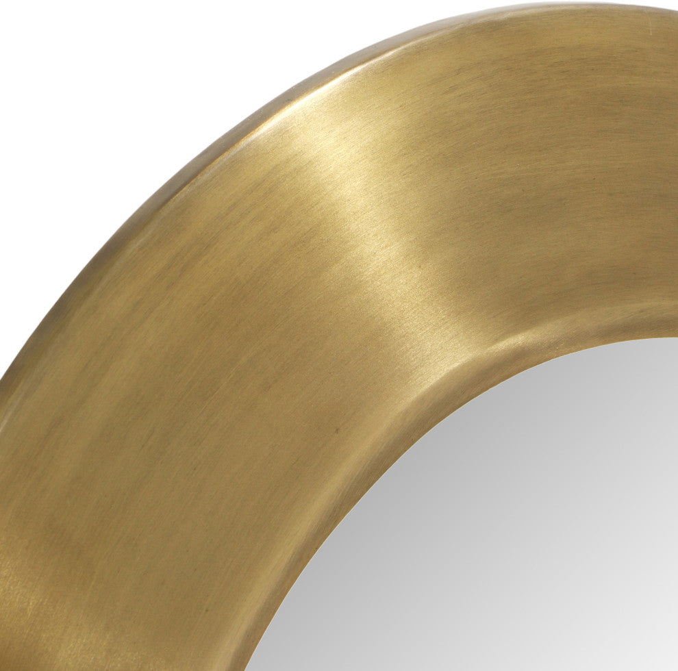 Sphere Iron Frame Mirror, Gold, 30" W x 2" D x 30" H