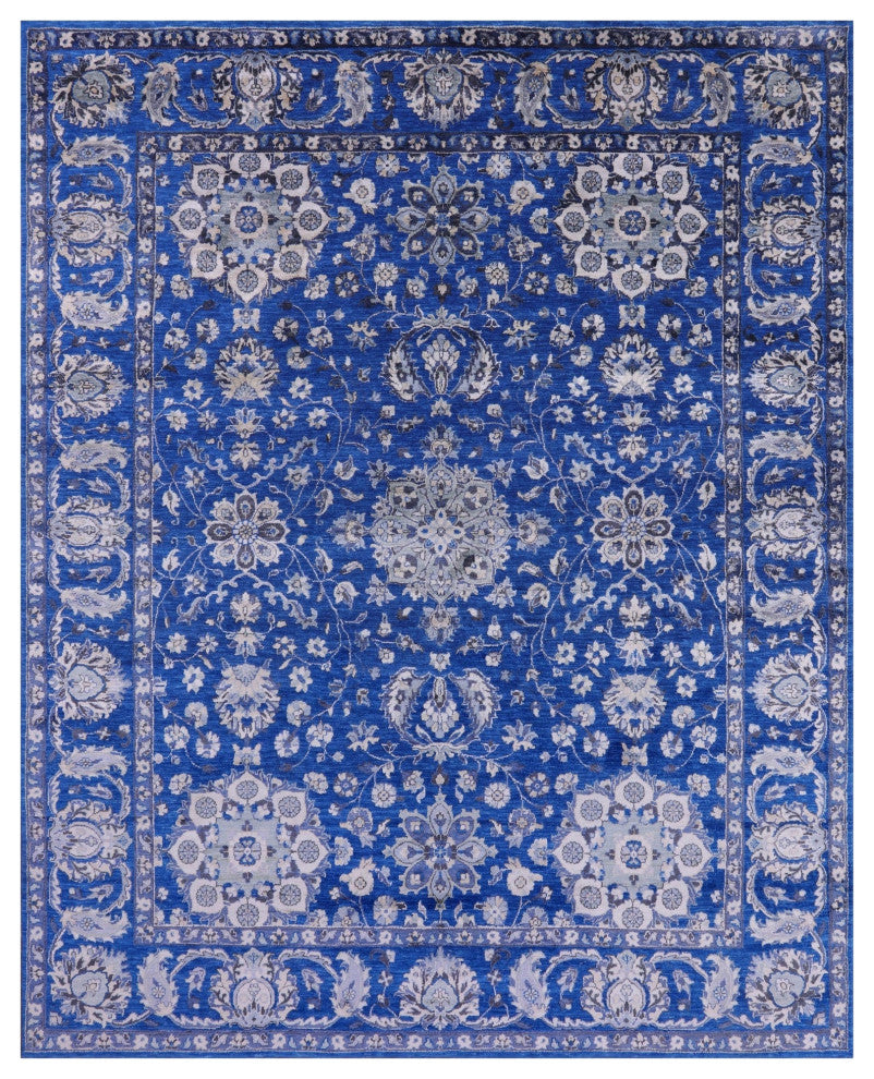 8' 1" X 9' 11" Persian Fine Serapi Handmade Wool & Silk Rug - Q13690