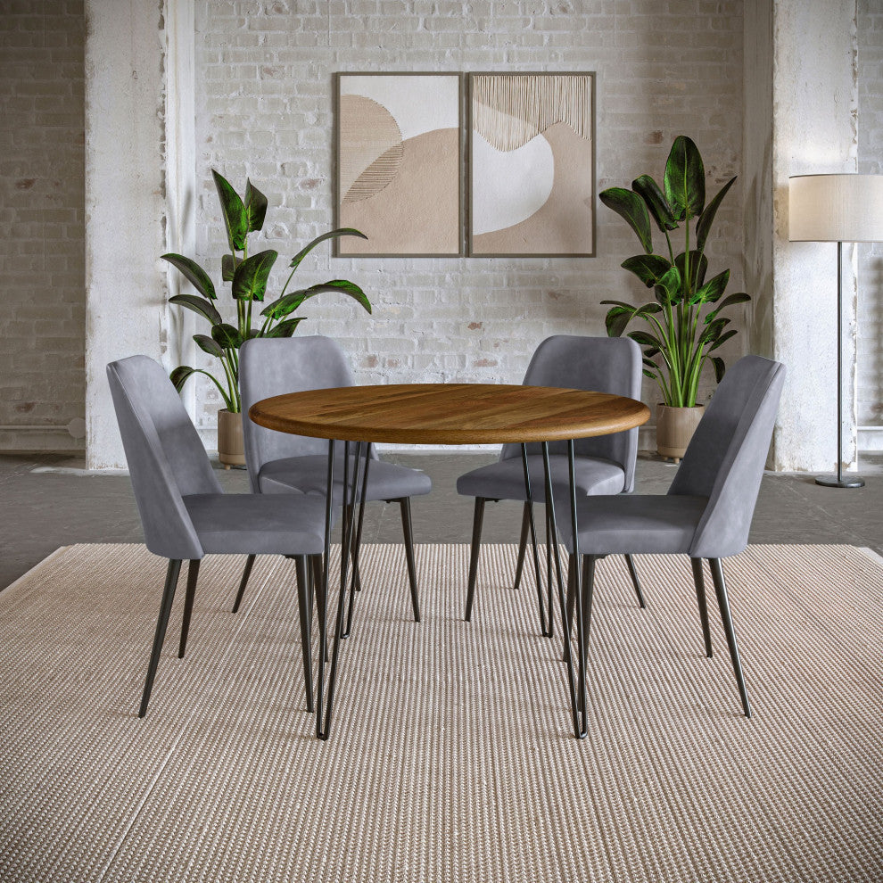 Maddox Mid-Century Modern Faux Leather Upholstered Dining Chair, Set of 2