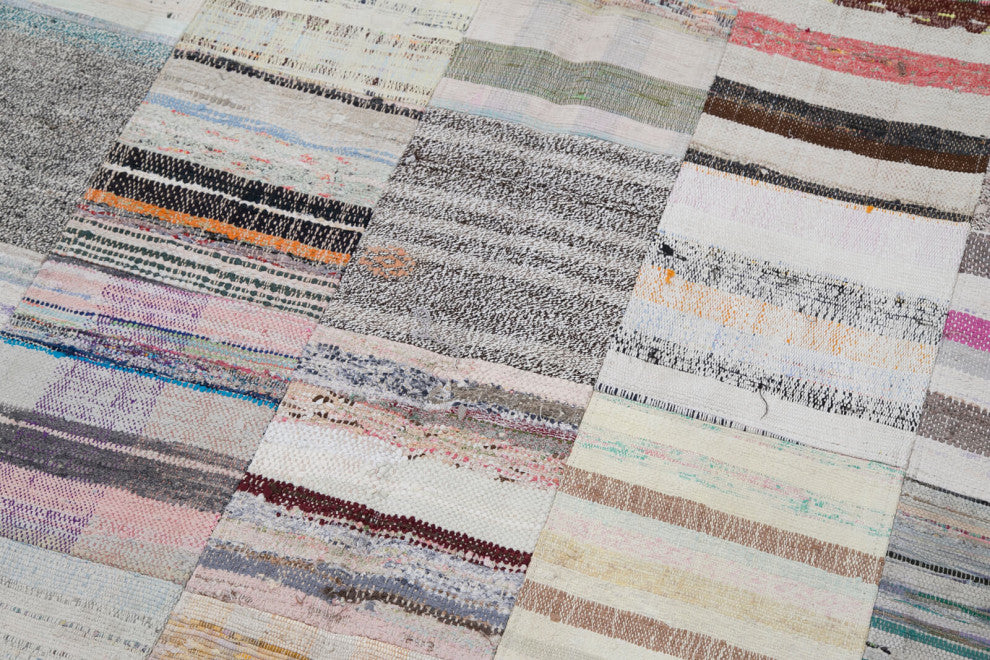Rug N Carpet - Handmade Oriental 6' 7'' x 9' 10'' Unique Patchwork Kilim Rug