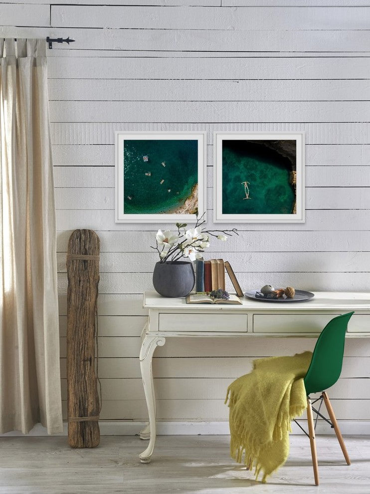 "Self Subsistent" Framed Painting Diptych, 48"x24"