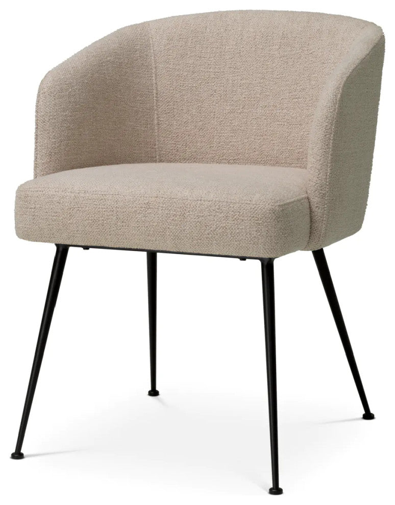 Fabric Upholstered Dining Armchair, Eichholtz Aiden, White