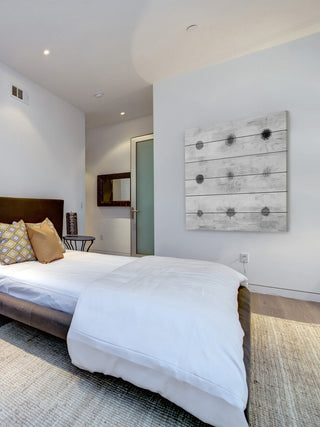 "Grey Flowers" Wall Art on Wood, 40"x40"