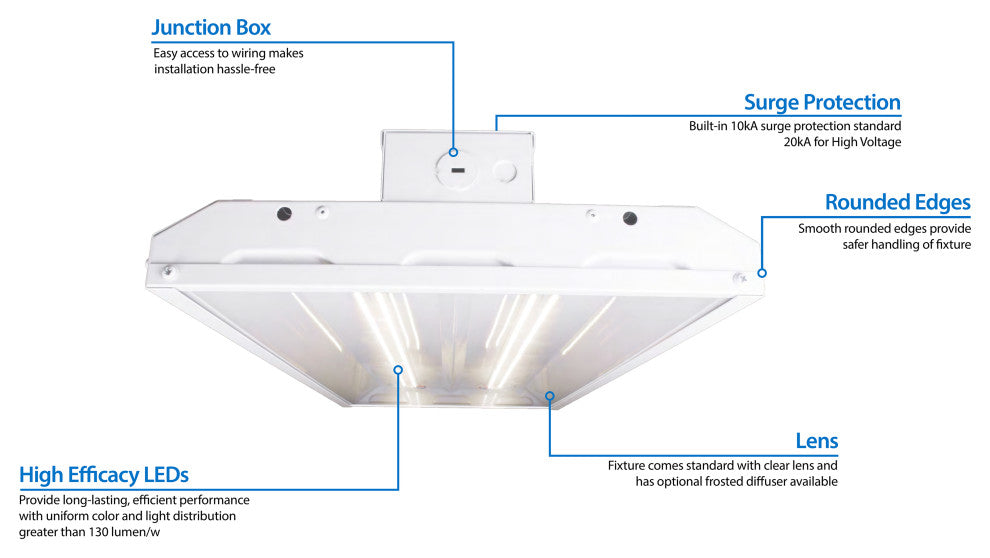 HBL3 Linear LED High Bay, 110-Watt, 4000k