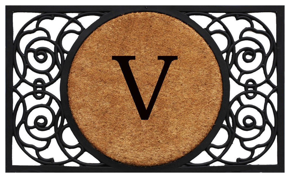 Armada Circle Monogram Doormat, 22"x36", V