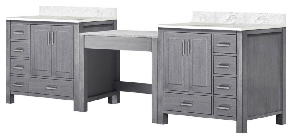 Lexora Coraline Double Bath Vanity Distressed Gray 102 Vanity With Countertop