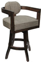 Swivel Wood Bar Stool Kadir Plus on S-Base, Plumley Cocoa - Dark Walnut, 26"