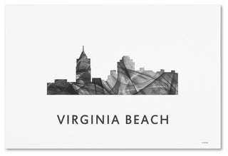 Marlene Watson 'Virginia Beach Virginia Skyline' Canvas Art, 19x12