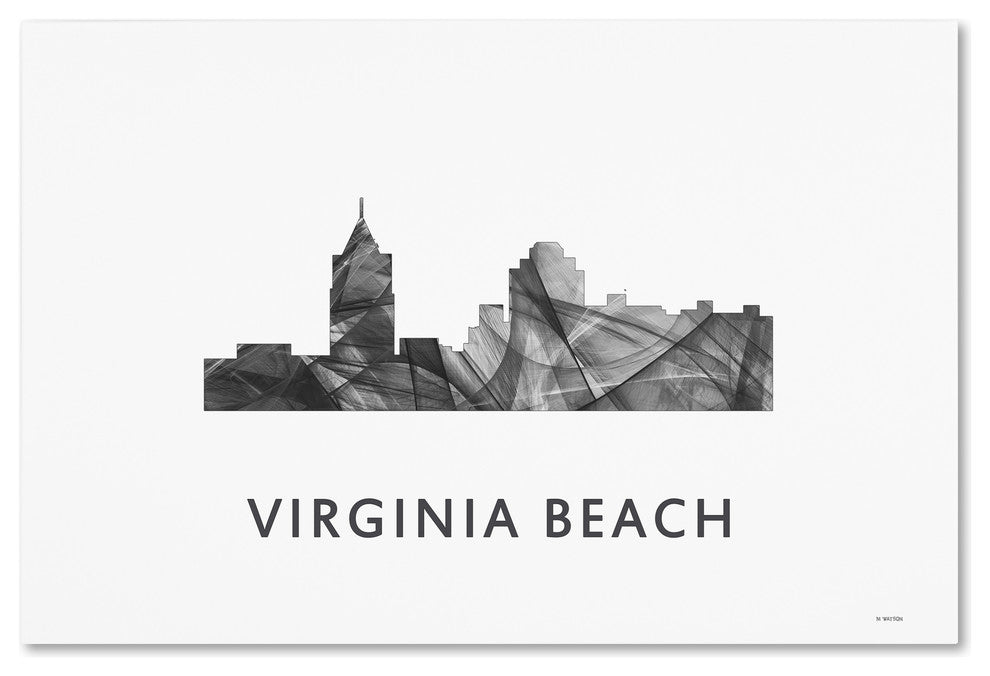 Marlene Watson 'Virginia Beach Virginia Skyline' Canvas Art, 19x12