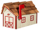 Cedar Shake Roof Standard Wood Mailbox, Ivory & Cherrywood