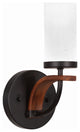 Monterey 1-Light Wall Sconce, Matte Black & Painted Distressed, White Muslin