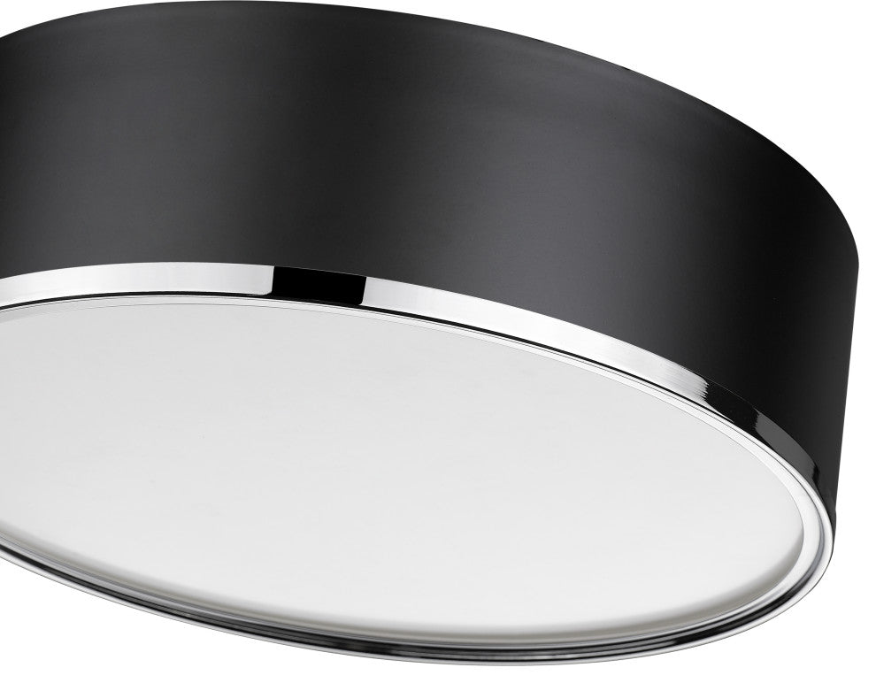 Zlite 2303F3-MB-CH 3-Light Flush Mount, Matte Black