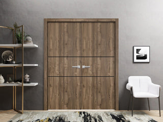 Slab Barn Door Panel 42 x 84 | Planum 0014 Walnut with  | Sturdy Finished