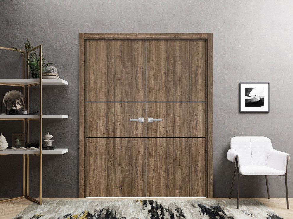 Slab Barn Door Panel 42 x 84 | Planum 0014 Walnut with  | Sturdy Finished