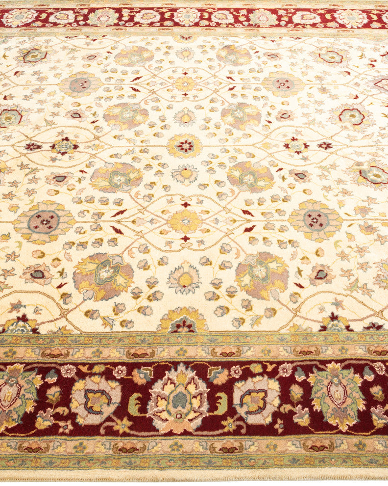 Minbya One-of-a-Kind Hand-Knotted Area Rug Ivory, 6'2"x9'3"