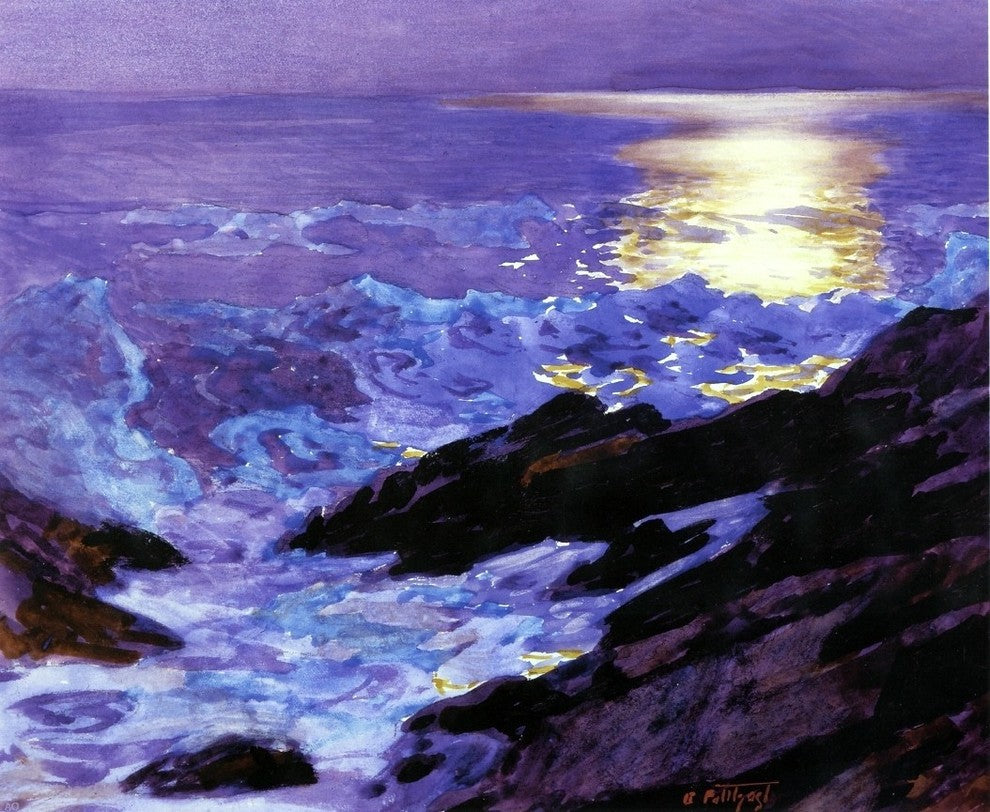 Edward Potthast Moonlight on the Coast, 20"x25" Wall Decal Print
