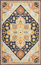 Oriental Weavers Alfresco Navy/ Rust Oriental Indoor Area Rug 3'6"X5'6"