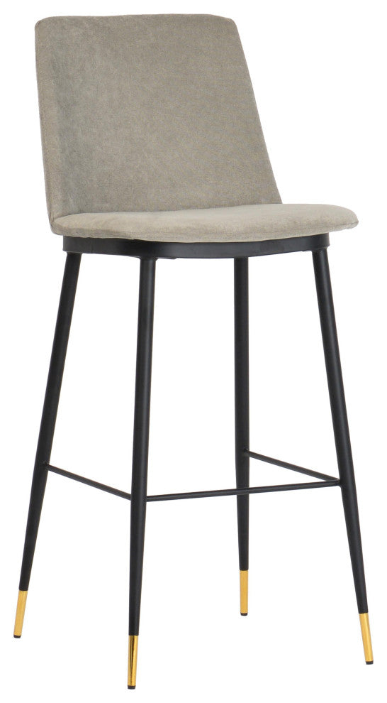 Evora Velvet Counter Stool, Set of 2, Gray