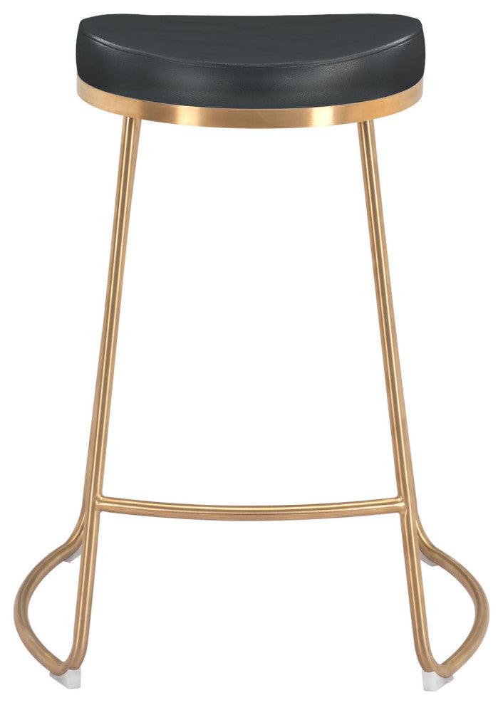 Bree Counter Stool, Set of 2 Black/Gold