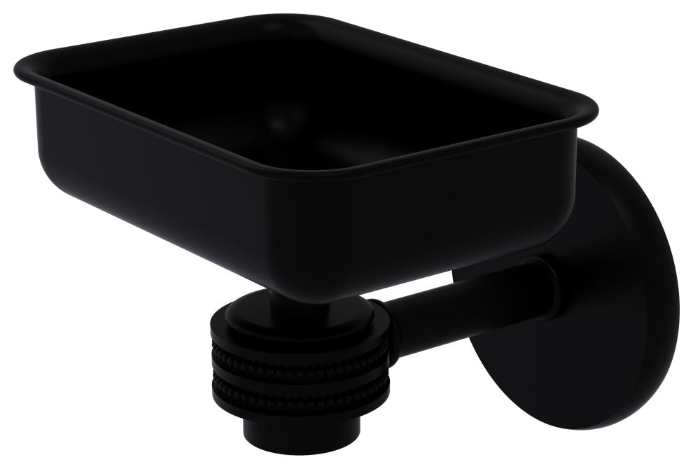 Satellite Orbit One Wall Mount Soap Dish With Dotted Accents, Matte Black