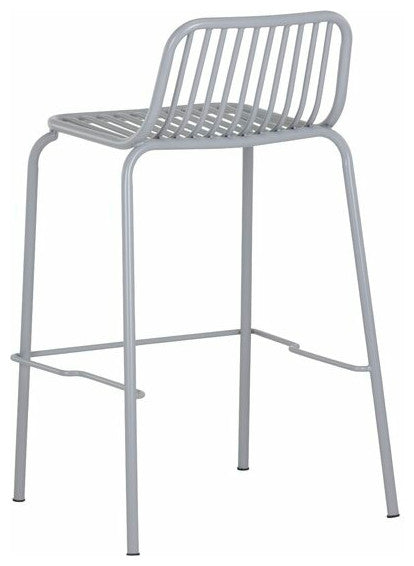 Cypress Outdoor Barstool, Silver, Set of 2