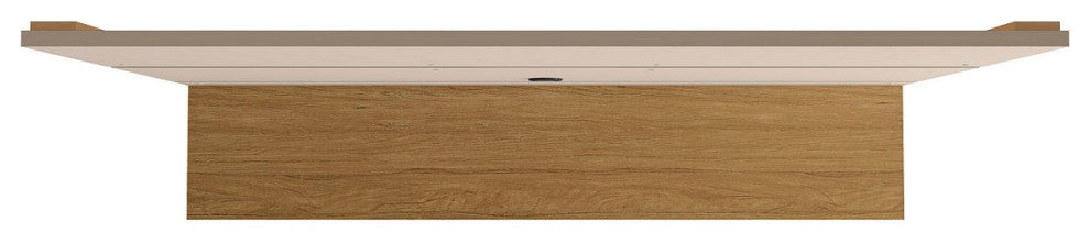Vernon 62.99 Floating Entertainment Center in Off White and Cinnamon