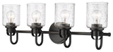 Zlite 340-4V-MB 4-Light Vanity, Clear Seeded