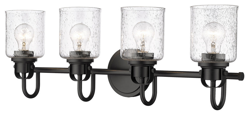 Zlite 340-4V-MB 4-Light Vanity, Clear Seeded