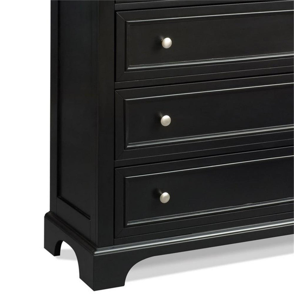 Bowery Hill Traditional 4-Drawer Hardwood Chest in Ebony Black