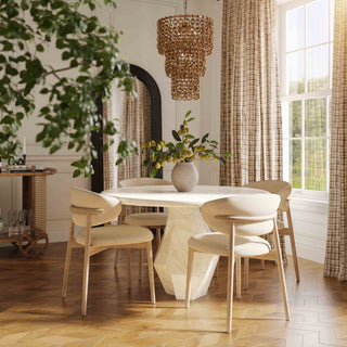 Zinea Performance Textured Velvet Dining Chair, Cream
