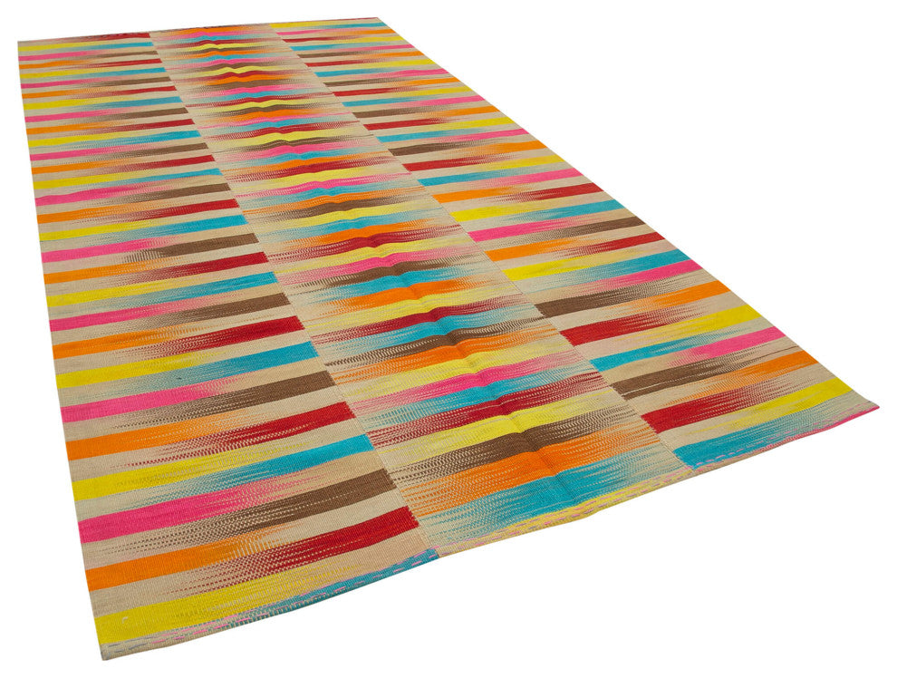 Rug N Carpet - Hand-knotted Oriental 6' 6'' x 11' 11'' Flatweave Wool Kilim Rug