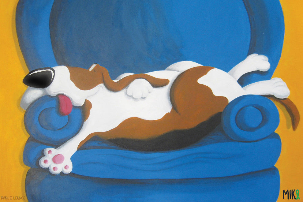 Marmont Hill, "Bark O Lounge" by Mike Taylor Painting on Wrapped Canvas, 36x24