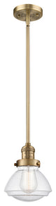 Olean 1-Light Mini Pendant, Brushed Brass, Seedy