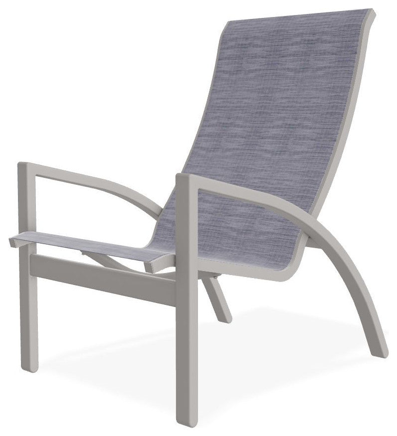 Kendall Sling Stackable Outdoor Lounge Chair, Brooks/Warm Gray