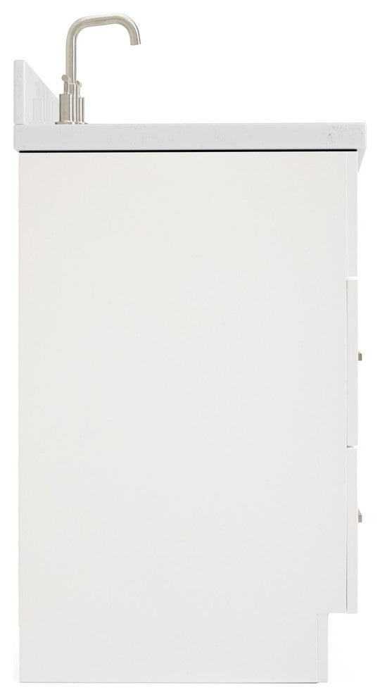 Ariel Hamlet 60" Single Oval Sink Bathroom Vanity, Carrara Quartz