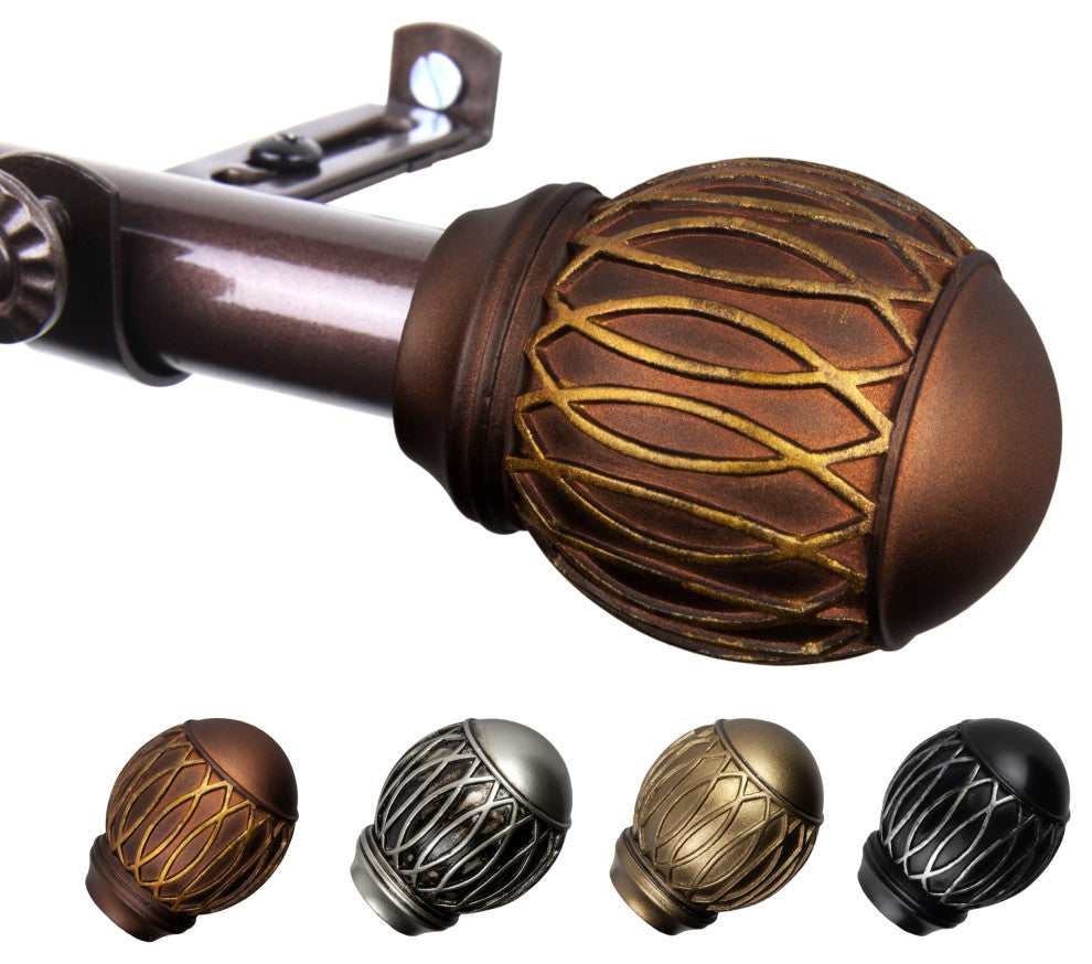 Denny 13/16" Curtain Rod, Cocoa, 120-170"