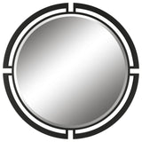 Uttermost Quadrant Round Contemporary MDF and Metal Mirror in Black