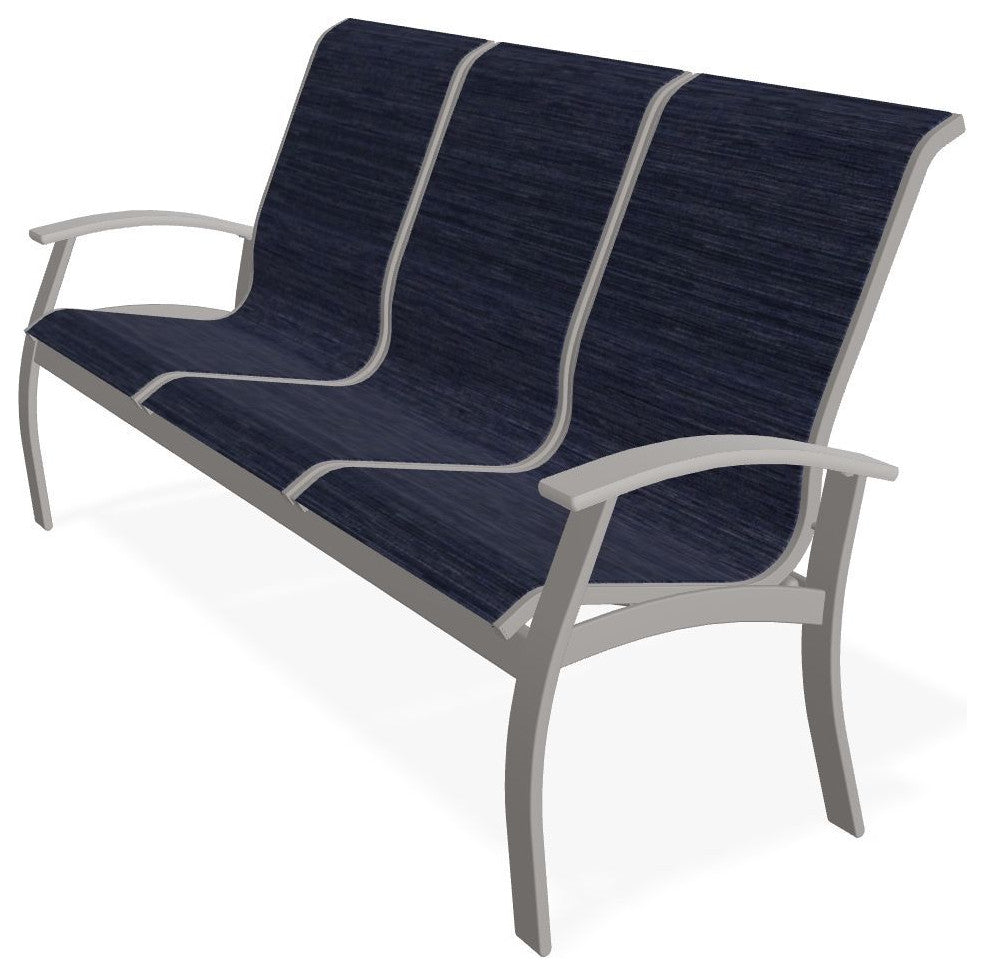 Belle Isle Sling 3-Seat Outdoor Sofa, Collect Indigo/Warm Gray